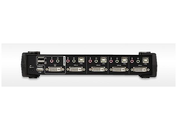 Aten KVM Switch 4-Port DVI DL DVI DualLink USB2 Audio EDID 4xKabel 
